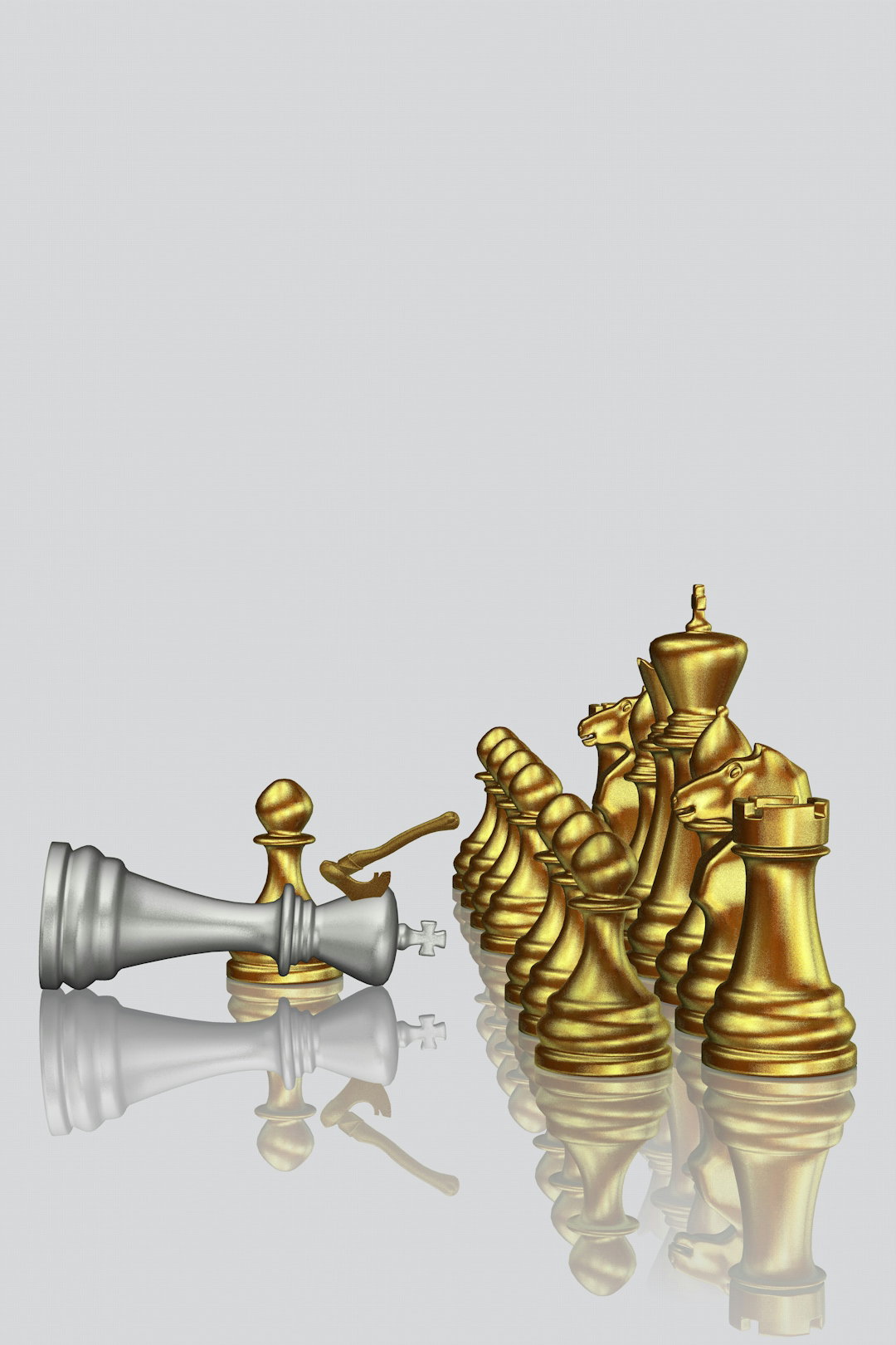 gold-chess-pieces-have-defeated-the-silver-king-.jpg Gold chess pieces have defeated the silver king.